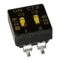 CTS Electronic Components 219-2LPSTR DIP Switches SPST 2 switch sections
