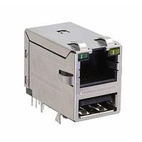 Adam Tech MTJ-USB-88JX1-FS-PG-LH-M49 Modular RJ+USB2.0,1000M,WITH LED