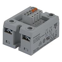 Carlo Gavazzi RK2A60D50P SSR 2-pole panel mount SSR, Zero-cross switching, Operating voltage (Ue): 42 - 660 Vac (1200 Vp), Rated current (Ie): 50 Aac, Control voltage (Uc): 4 - 32 Vdc, Built-in overvoltage protection, Certified (EN60335-1)