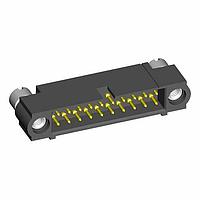 Harwin M80-5D11405M3 Power to the Board Datamate J-Tek DIL Male Large Bore (22 AWG) Crimp Connector, gold, with jackscrews + 5mm front panel mount, 7+7 contacts