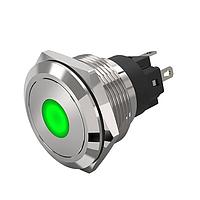 EAO 82-6151.0235 Panel Mount Indicators / Switch Indicators 82-6151.0235.indicator.-.22 mm.stainless steel.flush/flat.point.green.110 V.soldering terminal