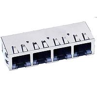 Stewart Connector SS-718802S-A-PG4-AC-NI Modular Harmonica Jacks 2 Ports CAT5E Horizontal (90) 8P 8C GT Shielded