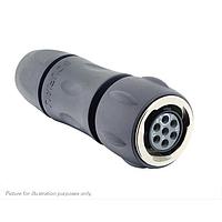 Eaton Souriau-Sunbank UTGX6JC10E7SW Plugs Plug, with cable gland backshell, with 7 female solder contacts, IP68/69K in unmated conditions, keying W