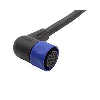 Bulgin PXP4002/010/12S Sensor Cables / Actuator Cables Pre-wired Flex Cable Connector - Right Angle - 10m - 12 Contacts - Socket