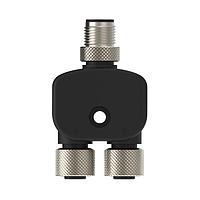 Banner Engineering CSB-M1240M1240 Splitter Cables Splitter M12M to M12F and M12F connectors; 4-pin, Non-Shielded, IP67, AWG 22; Black PUR cord, Straight Connectors; Splitter Length: 0 m