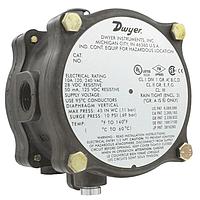 Dwyer 1950G-20-B-120-NA Explosion-Proof Differential Pressure Switch, Weatherproof, UL Listed, 24 V (Differential, 20 inH₂O, NPT Female, 1/8 in)