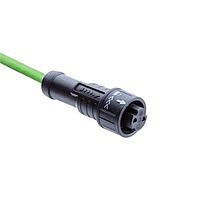 Amphenol LTW AD-02BFFM-QL8P04 Sensor Cables / Actuator Cables SPE, X-Lok Interface, Plastic, 5A, 02 pins, Female Connector, Female Contact, Straight, Push Lock, Overmolded, Length 4000mm, IP68