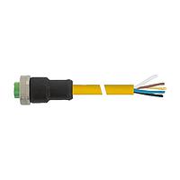Murrelektronik 7700-A5021-U1D0500 Connectors Mini (7/8) 5 pole, Female 0 w/ Cable, TPE 5x16AWG ye UL/CSA, TC-ER 5m