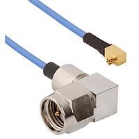 Amphenol SV Microwave FRSMPS-047-MRSMA-120 RF Cable Assemblies SMPS R/A F  SMA R/A M 12"Cable