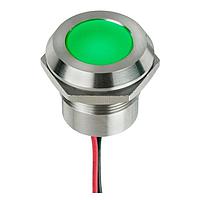 APEM Q22Y5SXXSG12E Indicators Supr Bright GRN LED 12VDC 22mm Stls Stl