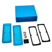 Bud Industries EXN-23365-BLP PCB Enclosure Extruded Aluminum Enclosure Blue with Plastic Cover (2.4 X 7 X 6.7 In)