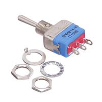 APEM 11139A Toggle Switches Toggle, Single,S.Lug ON-OFF-ON, Slvr
