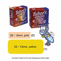 Camlab CL.1158134 Label hi-low yellow strips roll/1000