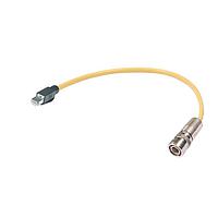 HARTING 09488223756010 Sensor Cables / Actuator Cables M12 X-code PushPull Press&Go Cable Assembly, straight male to RJ45, 4x2xAWG26/7 Cat6a, PUR yellow, 1.0m
