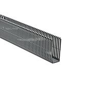 HellermannTyton 184-15400 High Density Slotted Wall Wiring Duct High Density Slotted Wall Wiring Duct, 1.5" x 4", Non-Adhesive, PVC, Gray, 30ft/Box