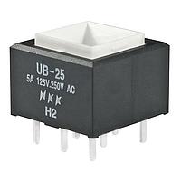 NKK Switches UB25SKW036F Pushbutton Switches SQ DPDT ON(ON) GREEN LED PC BODY ONLY 6A