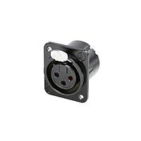 NEUTRIK NC3FD-LX-M3-B XLR Connectors Receptacle DLX series 3 pin female - solder - black/gold, with M3 tapped mounting holes