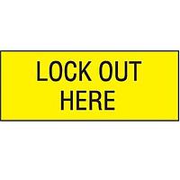 Panduit PVS0204C177Y Labels and Signs Vinyl Adhesive Sign, 2.25"x4.50", 'Lock