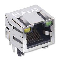 HALO Electronics HCJT1-802SK Modular Shielded 1X1 Tab Up RJ45 NO LED