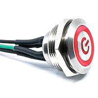 E-Switch SV7F23SS-6G1 Anti-Vandal ANTI-VANDAL, 2A 36VDC, SPST Off-(On), Panel Mount, Front Solder