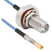 Amphenol SV Microwave FBSMA-047-S16DSMPS-060 RF Cable Assemblies SMA BKHD F  SMPS (Size 16) 6"Cable