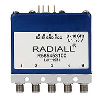 Radiall R585453100 Coaxial Switches DP3T Ramses SMA 18GHz Latching Self-cut-off 28Vdc TTL Diodes Pins terminals