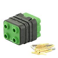 Eaton Souriau-Sunbank 8MQ2M0412PCS Modular Connectors - Push Pull MQuick module, unsealed, with male crimp contacts, delivered with cap