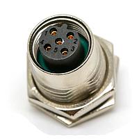Amphenol LTW M12B-05PFFS-SH8001 Sensor Cables / Actuator Cables M12 Circular Metric Connector, B Code, Metal, 4A, 05 pins, Female Connector, Female Contact, Hexagonal, PG9, Screw Thread, Solder, Receptacle, Rear Fastened, Panel Thickness 4.5, IP68 / IP69K