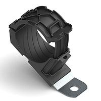 HellermannTyton 151-01513 Ratchet Clamp Ratchet P-Clamp, 1.38 - 2.01" Bundle Dia, 30 Short, 0.41" Hole Dia, PA66HIRHSUV/ST/ZN, Black, 160/ctn