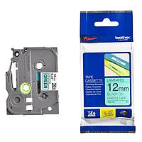 Label printed BROTHER TZE-731 12mm black background with green background