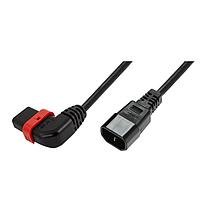 Schaffner IL13P-L-C14-H05-3100-100 AC Power Cord w/Lock C13+ left-angled, C14 plug, H05VV-F, 3x1.00 mm sq., 1 m, black