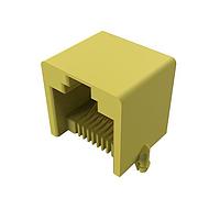 GCT (Global Connector Technology) MJ3221-88-0 Connectors RJ45 8P8C Mod jack Yellow R/A TH Top tab Tray