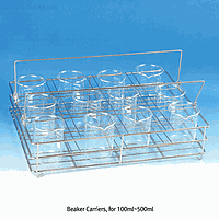 SciLab SL.Rac7025 Beaker Carrier, STS, 2-handle, up to 12 x 100ml Beaker