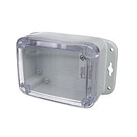 Bud Industries PU-16536-C Outdoor Enclosure IP68/NEMA 6P Plastic Enclosure, Flanges and Clear Cover (5.5 X 4.1 X 2.4 In)