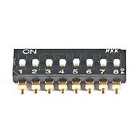 NKK Switches JS0208AP4-S DIP Switches 8 POS SLIDE DIP SMT 25mA STICK-TUBE
