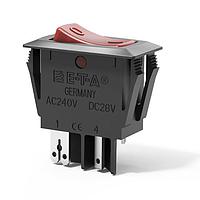 E-T-A Circuit Breakers 1410-F110-P1F1-W14QB1-2A Circuit Breakers Miniaturised single pole rocker switch/thermal circuit breaker combining ON/OFF switching and extremely fast overload performance in a single component (S-type TO CBE to EN 60934/IEC 934). Under overload conditions an internal neon (f