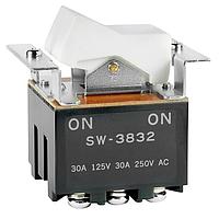 NKK Switches SW3832 Rocker Switches 3PDT ON-NONE-ON 30A