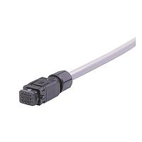 HARTING 33501300304100 Harting Han 1A 12pin IP65 single ended Cable Assembly, unshielded, female, locking lever version (order lever separate), 12x26AWG(0.34mm), PVC gray, 10m
