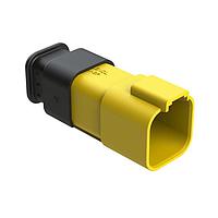 Amphenol SINE Systems AT04-6P-SR01YEL Receptacle 6 Position, Receptacle, Pin, SR01 Strain Relief (Standard Seal), Yellow Body