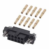 Harwin M80-4611005 Receptacle Housing 5+5 POS FEM +J/S SM BORE GOLD