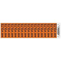 HellermannTyton 596-00949 Labels Voltage Marker, .50" x 2.25", 440 Volts, Vinyl, Orange, 17/card, 50 cards/pkg