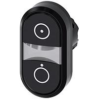 SIEMENS 3SU10003AB110AQ0 Flat Button TWIN BUTTON, MOM, BLACK/BLACK