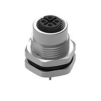 Wurth Elektronik 643260100604 Receptacles WRCIRC M12 Screw Coding A Panel PCB Metal Straight with Panel Nut PG9 Female connector, polarity 4