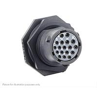 Eaton Souriau-Sunbank UTSX714D18SX32 Receptacles Jam nut receptacle & hold down clips,without backshell, with 18 female PCB contacts, IP68/69K in unmated conditions, keying X