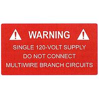 HellermannTyton 596-00325 Solar Label Solar Label, WARNING 120 VOLT SUPPLY, 3.75" x 2.0", VL, Red, 50/pkg