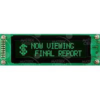 Matrix Orbital LK202-25-FG-V-E LCD Character Displays 20x2 Grn Txt, Blk BG Wide Volt, Ext Temp