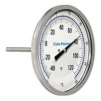 Cole parmer EW-90590-58 Industrial Bimetal Thermometer (-40~50°C; 9”Stem; 5"Dial)