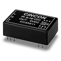 Cincon EC3AB34S Isolated DC-DC Converter, 3 Watt, 2:1 Input Range, 500VDC min. Isolation, Non-Conductive Black Plastic, 36-72VDC Input, +/-5VDC Output, SMD