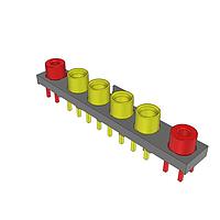 Samtec GRF1-J-P-04-E-ST-TH1-E Multi-Port Connectors 5.00 mm 50 Ohm  Ganged Micro-Miniature RF Jack