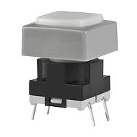 NKK Switches JB15HAP-4BH Tactile Switches OFF-(ON) HI OPR FRCE EXT ACT WHT/GRY CAP